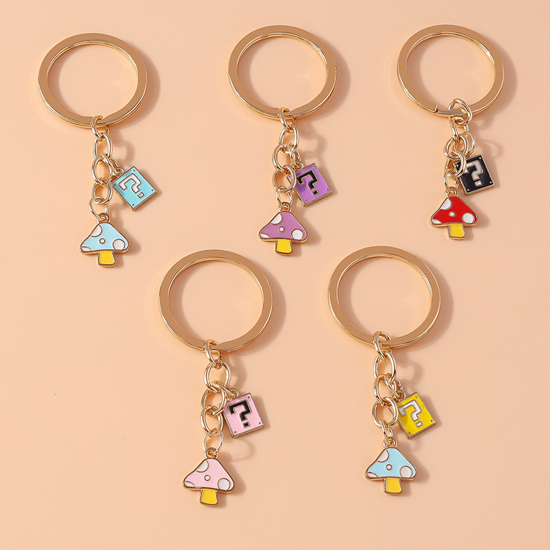 Men'S Fashion Questions - Cute Enamel Mushroom Keychain Question Mark
