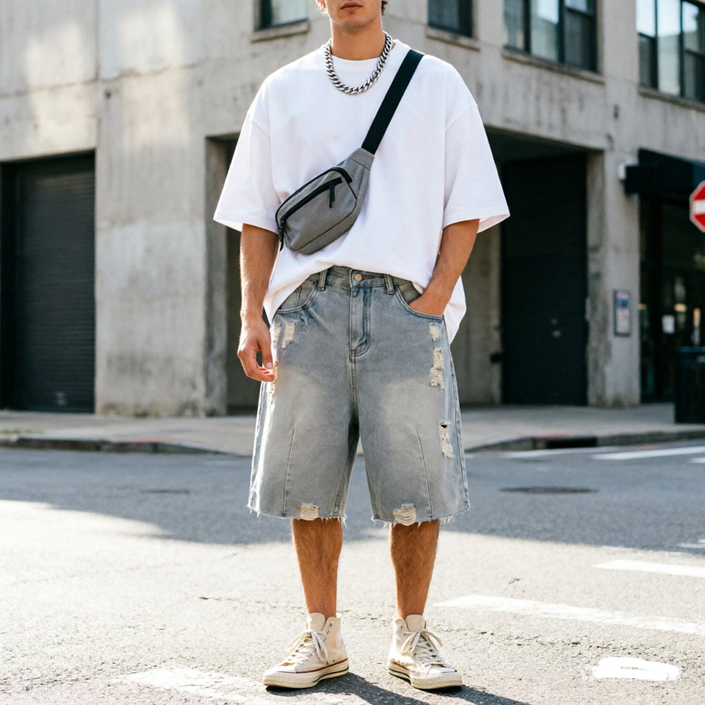 Men'S Fashion Loose Pants - Summer Men's Casual Jeans Shorts Loose
