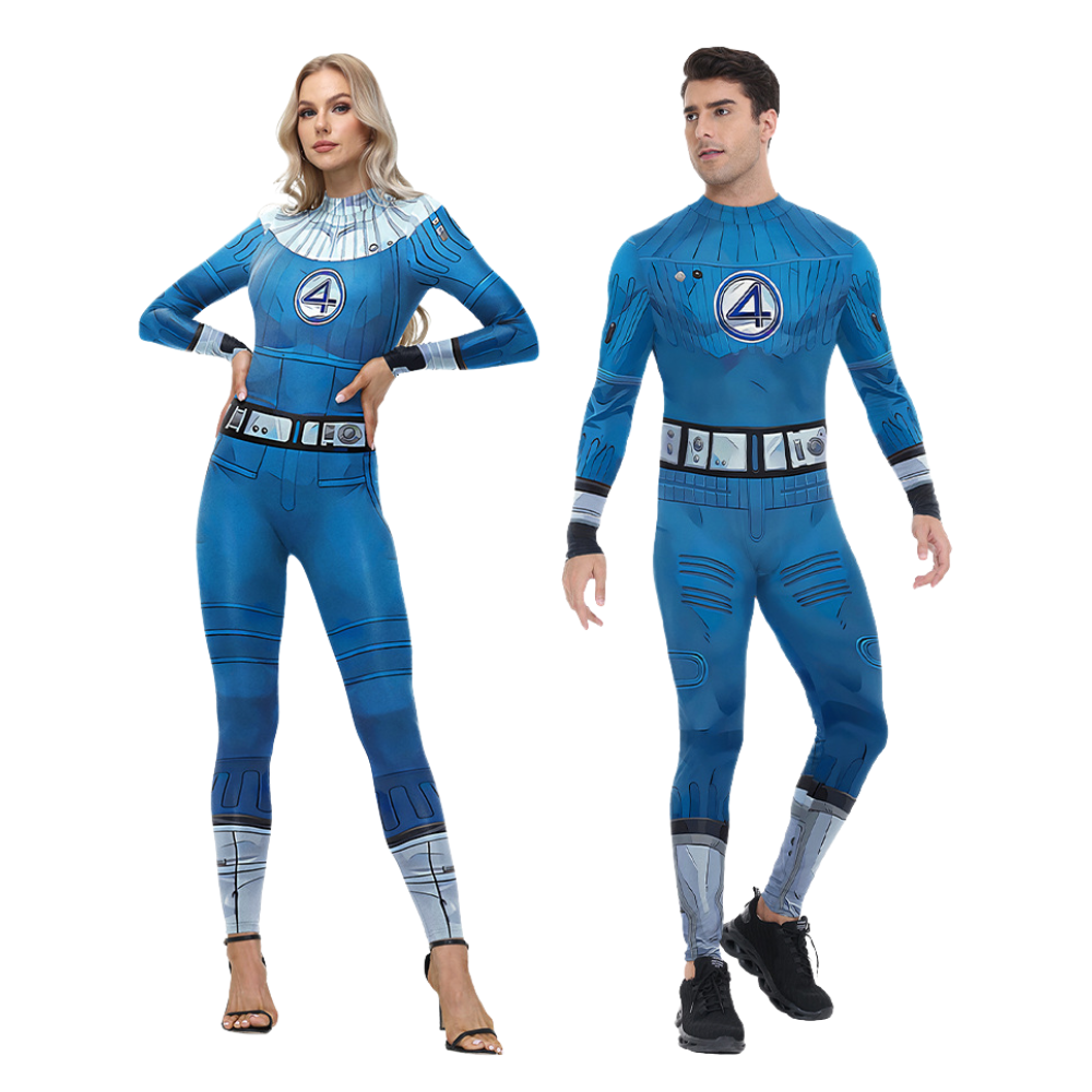 Mens Fashion Jumpsuit - Adult Cosplay Fantastic Four Costume Halloween