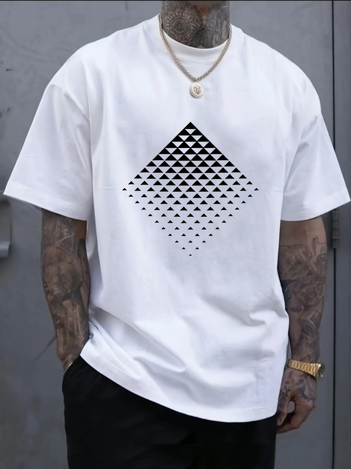 Mens Fashion Style Images - Geometric Feature Design Print Image MenS