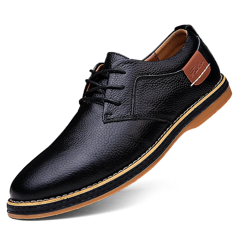 Oxford Shoes Brogue - Genuine Leather Men Dress Shoes Oxfords