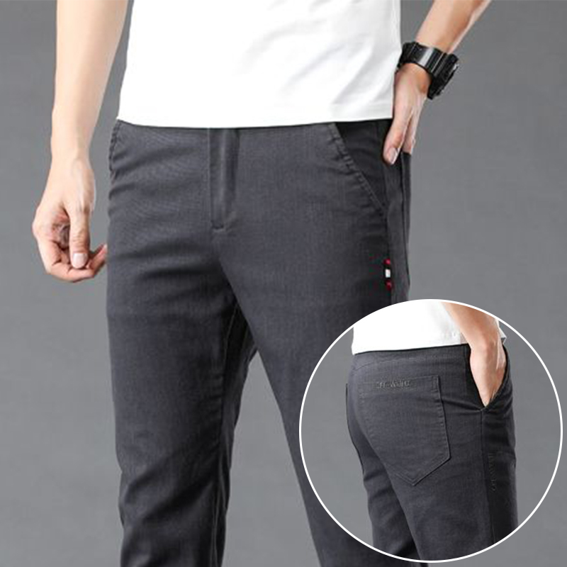 Mens Fashion Dark Grey Pants - Fashion Men Slim Fit Elasticity Casual