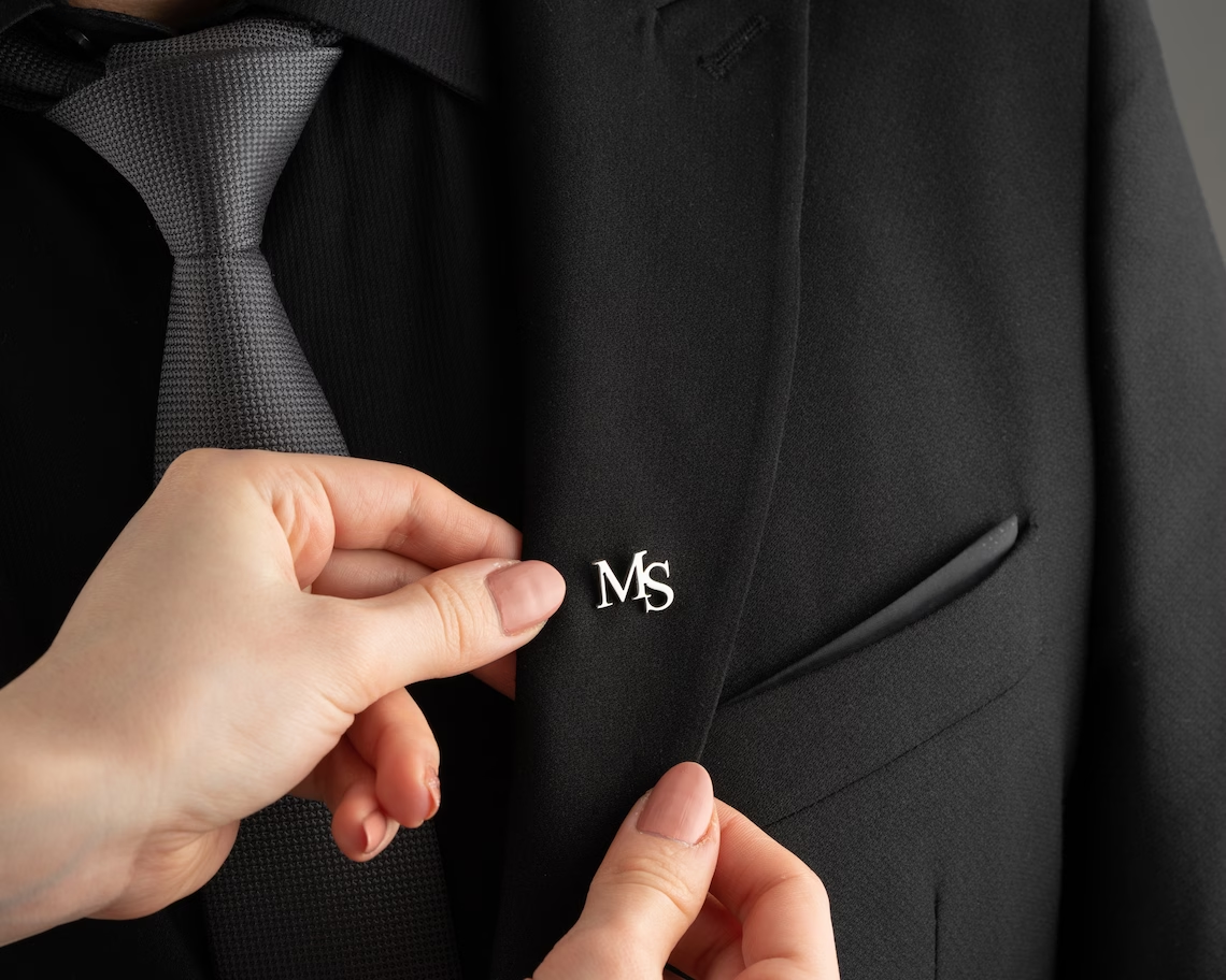 Mens Fashion Blog - Personalized Initials Jacket Lapel Pin Unique
