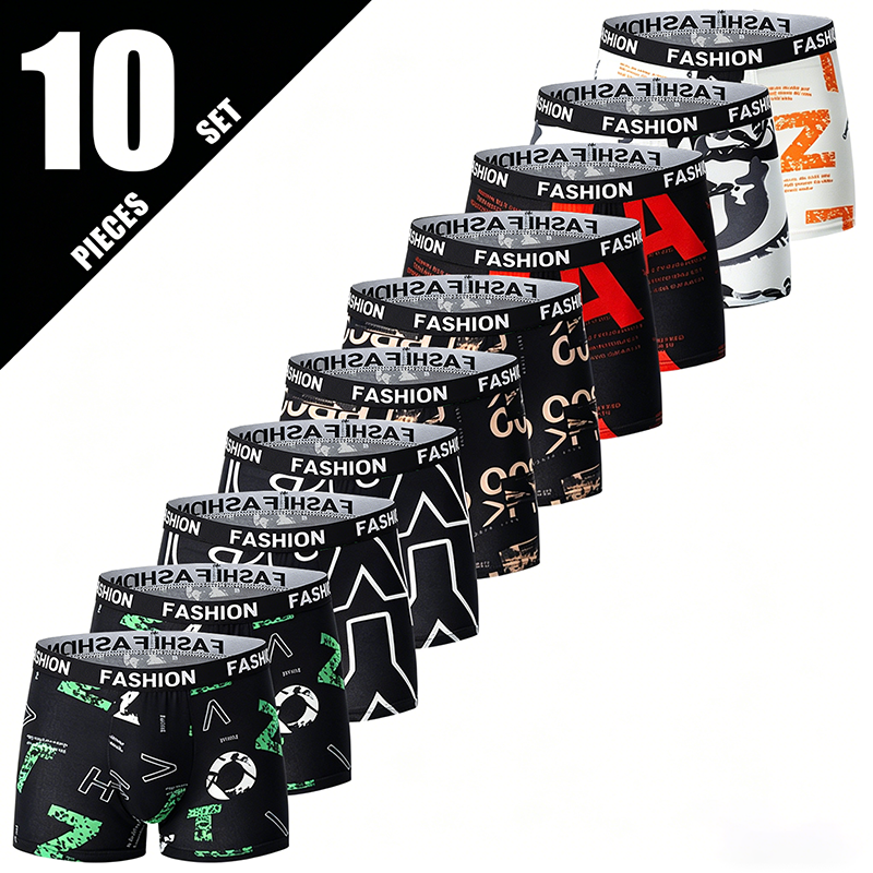 Mens Fashion Combination - 10Pcs Men's Fashionable Printed Multi-color Combination