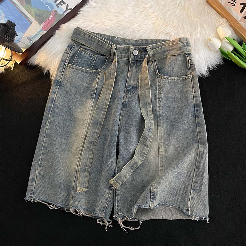 Summer Thin Fringed Denim Shor - Men'S Fashion Loose Pants incelemesi ve fiyatı