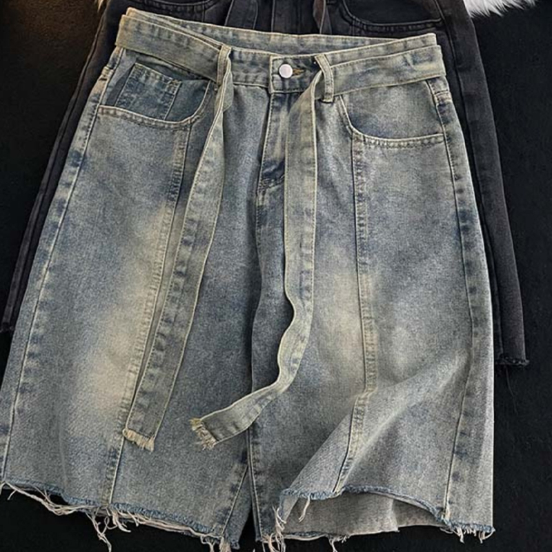 Summer Thin Fringed Denim Shor - Men'S Fashion Loose Pants incelemesi ve fiyatı