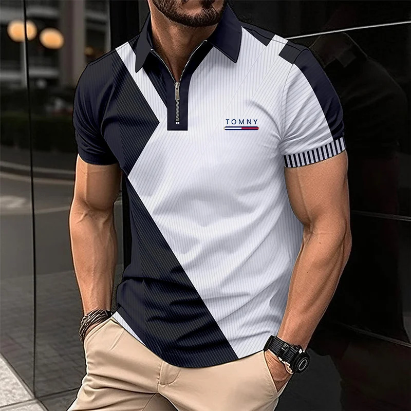Simple Print Zip Polo Shirt Fo - Men'S Fashion Golf Clothing incelemesi ve fiyatı