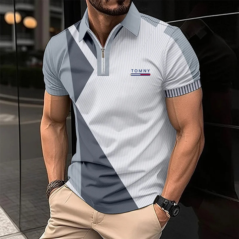 Simple Print Zip Polo Shirt Fo - Men'S Fashion Golf Clothing incelemesi ve fiyatı