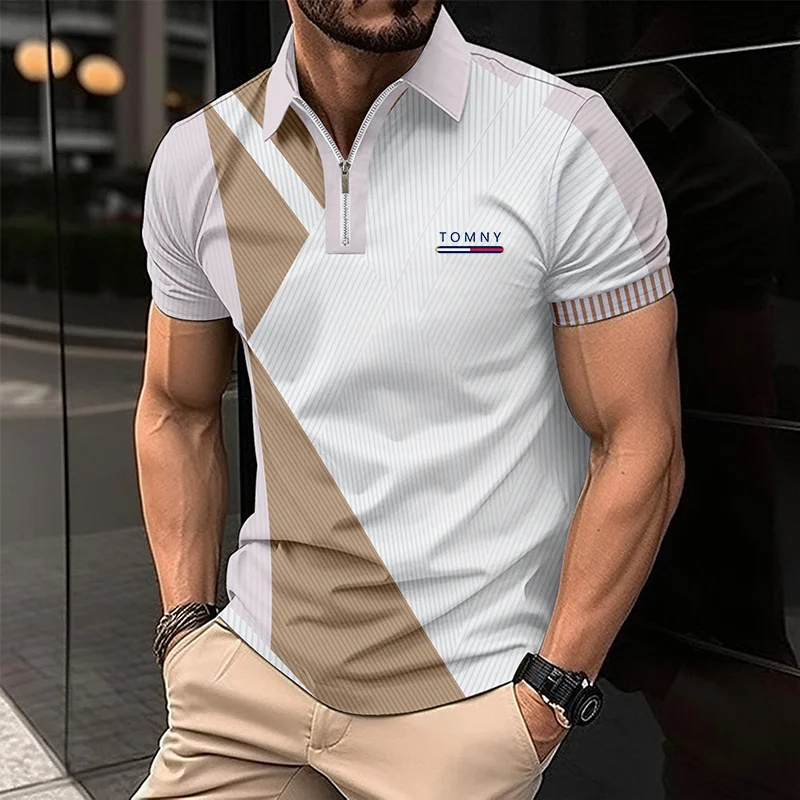 Simple Print Zip Polo Shirt Fo - Men'S Fashion Golf Clothing incelemesi ve fiyatı