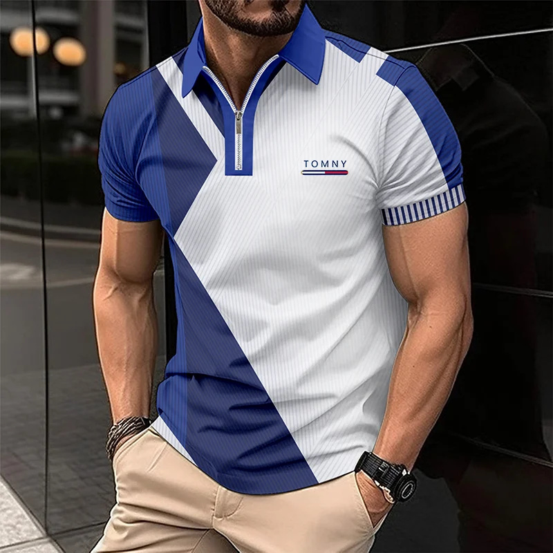 Simple Print Zip Polo Shirt Fo - Men'S Fashion Golf Clothing incelemesi ve fiyatı