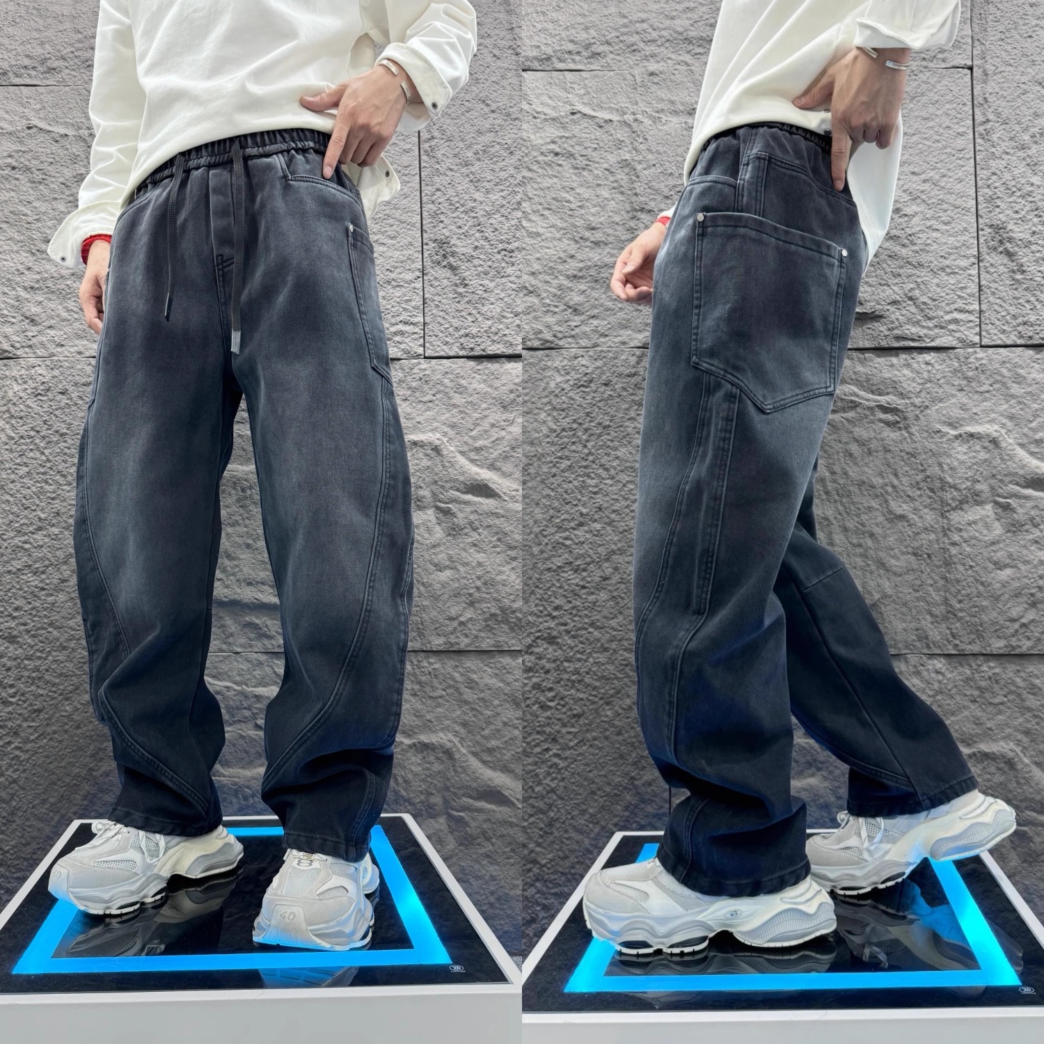 New Men's Jeans Dark Grey Pant - Mens Fashion Dark Grey Pants incelemesi ve fiyatı