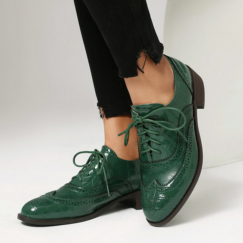 Women Stone Print Brogue Oxfor - Oxford Shoes Brogue incelemesi ve fiyatı