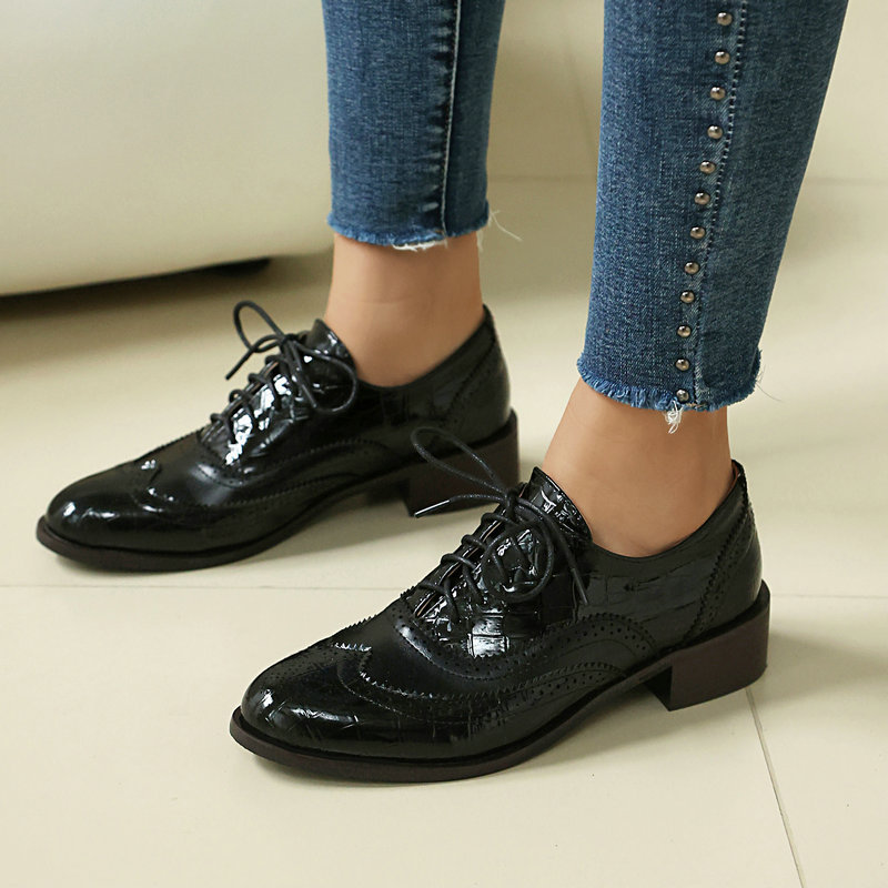 Women Stone Print Brogue Oxfor - Oxford Shoes Brogue incelemesi ve fiyatı