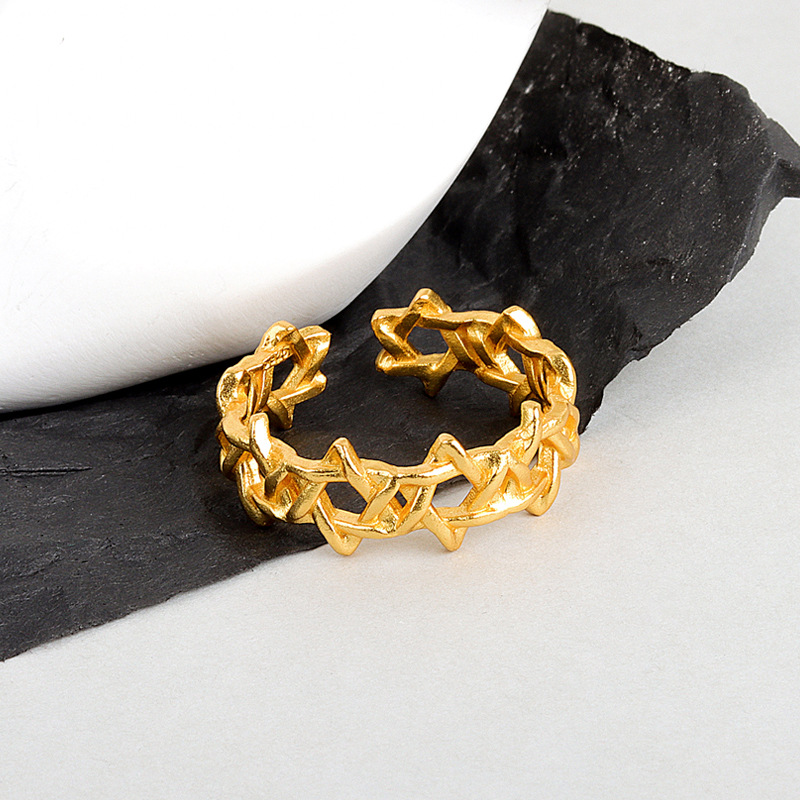 Gold Color Geometric Hexagram  - Men'S Fashion Today incelemesi ve fiyatı