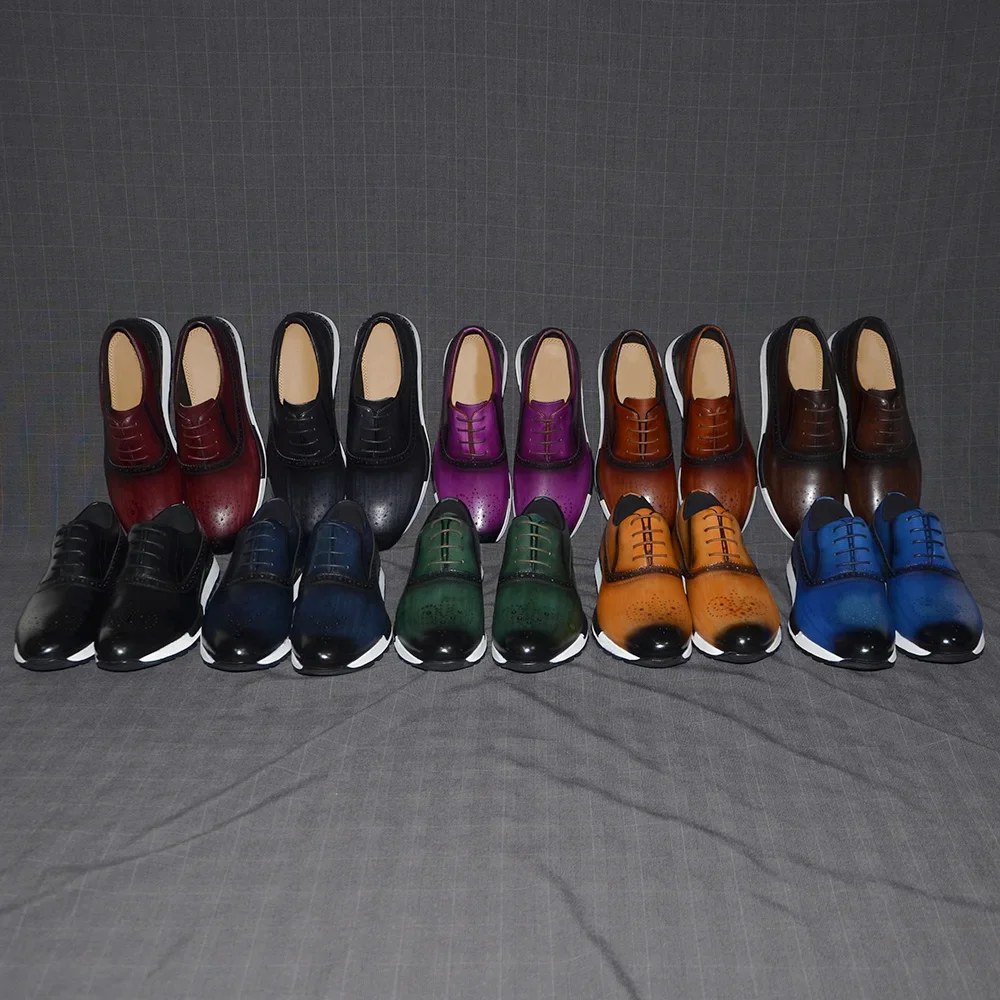 10 Colors Handmade Genuine Lea - Oxford Shoes Brogue incelemesi ve fiyatı