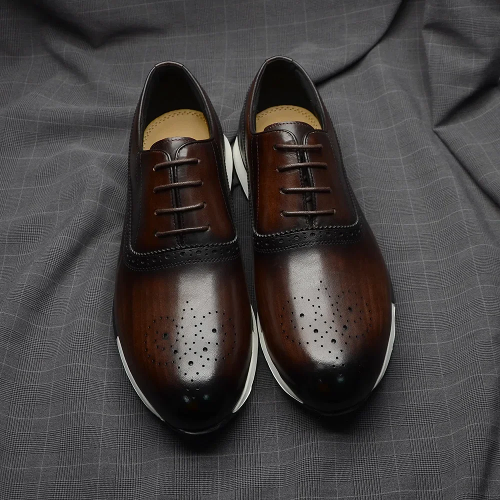 10 Colors Handmade Genuine Lea - Oxford Shoes Brogue incelemesi ve fiyatı