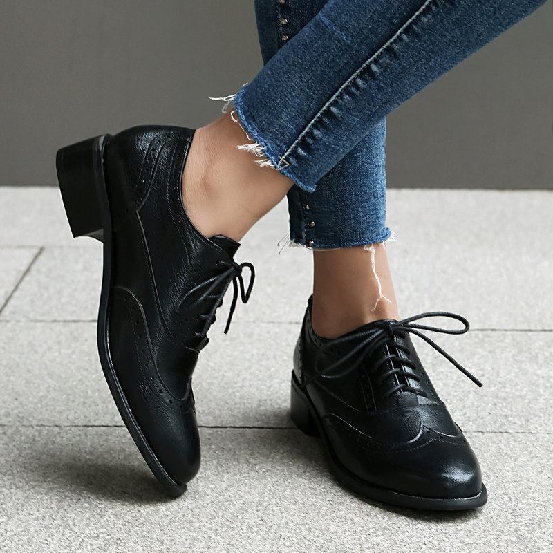 Brogue Oxford Shoes Women Lace - Oxford Shoes Brogue incelemesi ve fiyatı