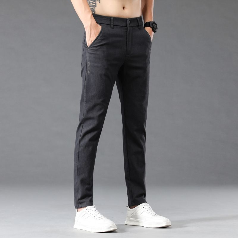 Fashion Men Slim Fit Elasticit - Mens Fashion Dark Grey Pants incelemesi ve fiyatı