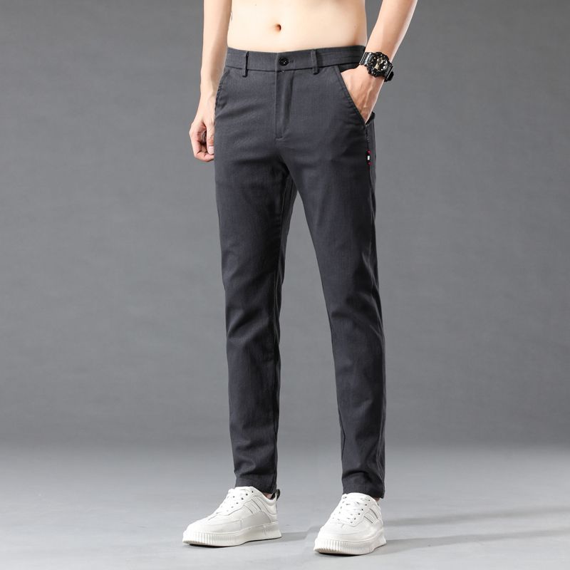 Fashion Men Slim Fit Elasticit - Mens Fashion Dark Grey Pants incelemesi ve fiyatı