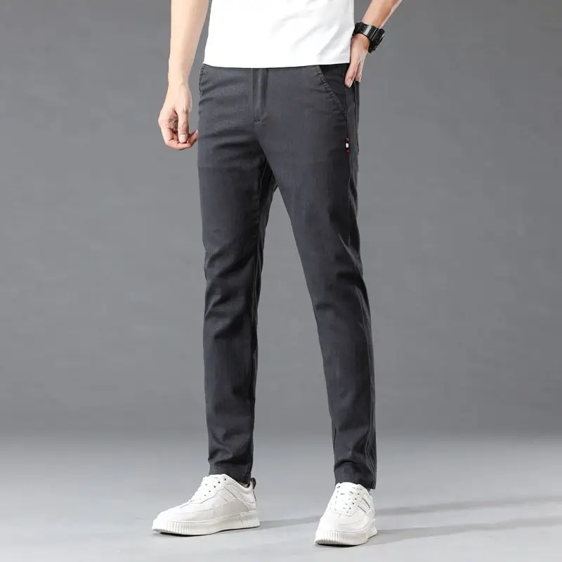 Fashion Men Slim Fit Elasticit - Mens Fashion Dark Grey Pants incelemesi ve fiyatı