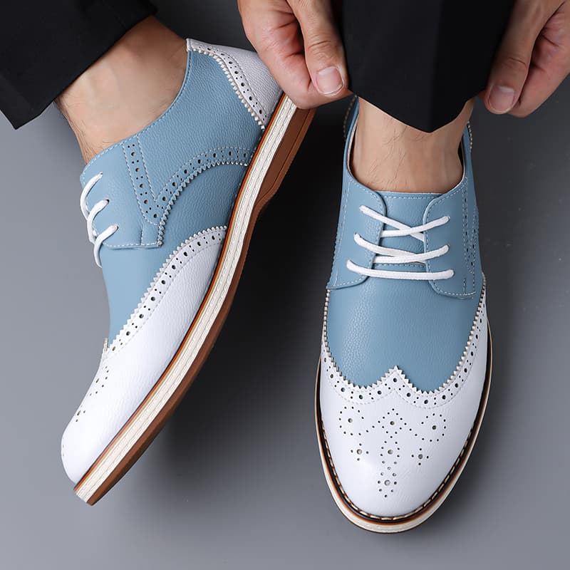 Mens White Blue Two Tone Brogu - Oxford Shoes Brogue incelemesi ve fiyatı