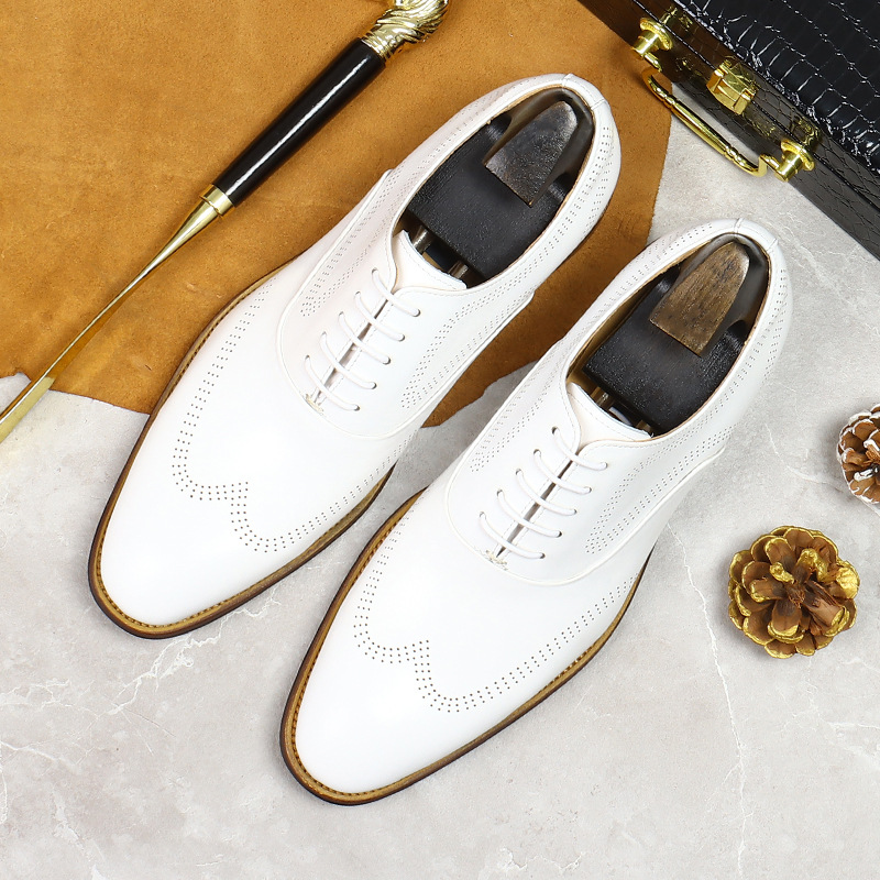 White Concise Wear-Resistant G - Oxford Shoes Brogue incelemesi ve fiyatı