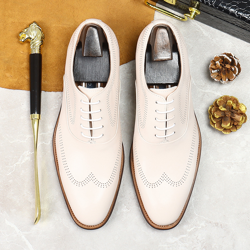 White Concise Wear-Resistant G - Oxford Shoes Brogue incelemesi ve fiyatı