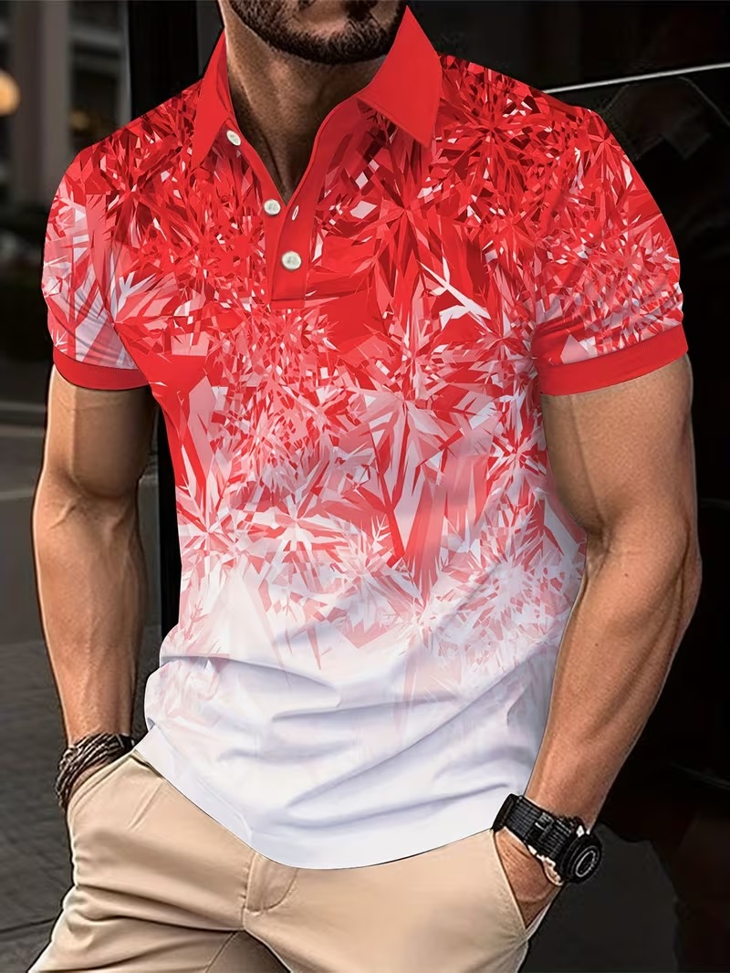 Men's Polo Shirt Gradient Prin - Men'S Fashion Golf Clothing incelemesi ve fiyatı