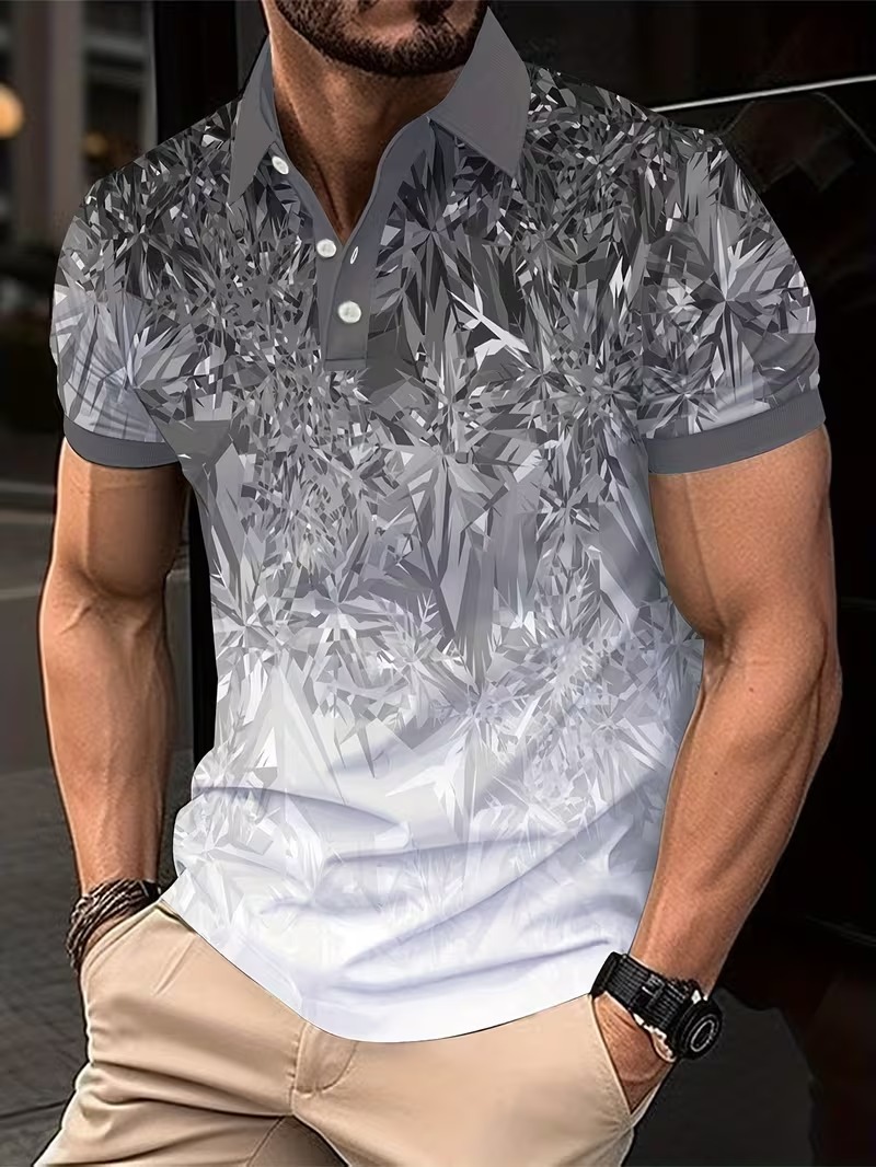 Men's Polo Shirt Gradient Prin - Men'S Fashion Golf Clothing incelemesi ve fiyatı