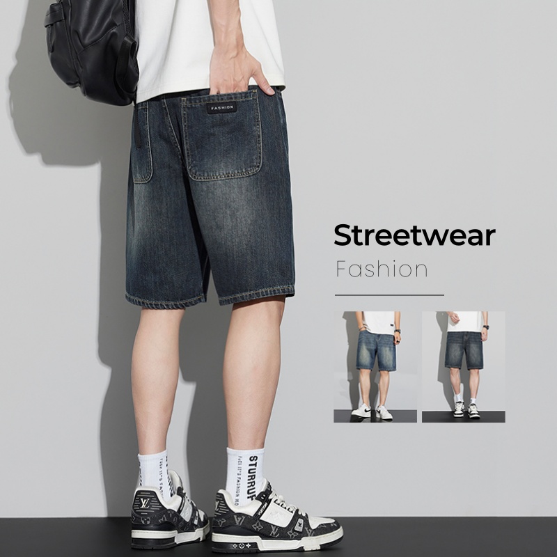 Men's Vintage Denim Shorts Sum - Men'S Fashion Loose Pants incelemesi ve fiyatı