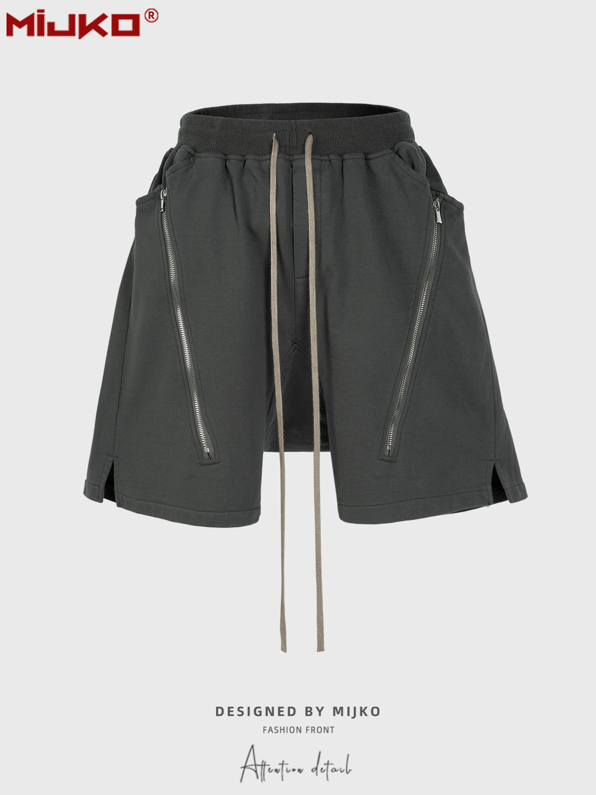 MIJKO Black Dark Grey Shorts M - Mens Fashion Dark Grey Pants incelemesi ve fiyatı