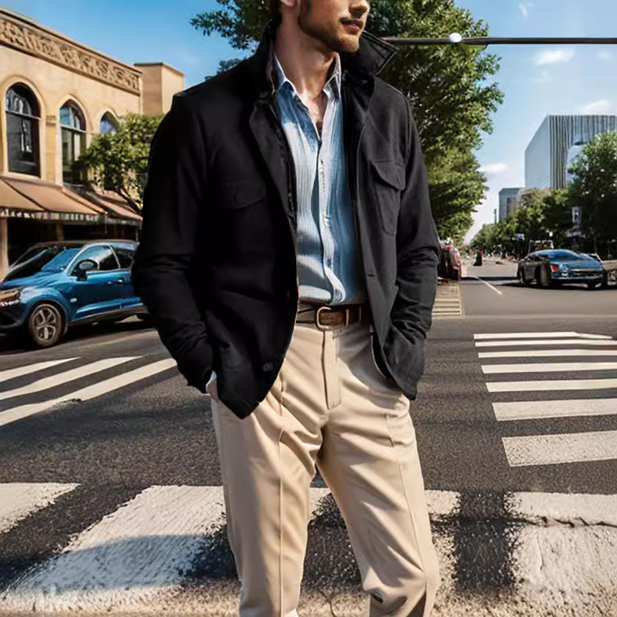 Wool Blend Jacket Man Classic  - Mens Fashion Style Images incelemesi ve fiyatı
