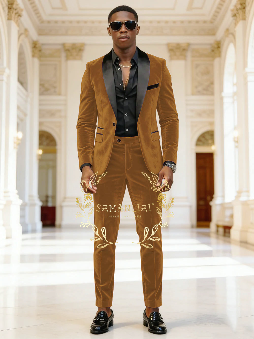 Dark Grey Velvet 2 Pieces Men  - Mens Fashion Dark Grey Pants incelemesi ve fiyatı
