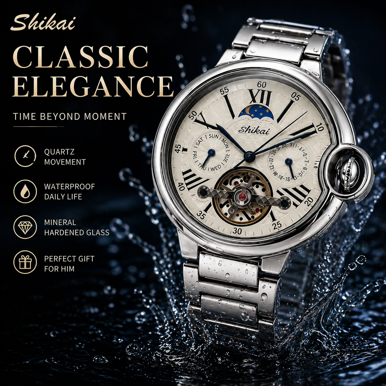 Mens Quartz Watch Stainless St - Mens Fashion Blog incelemesi ve fiyatı