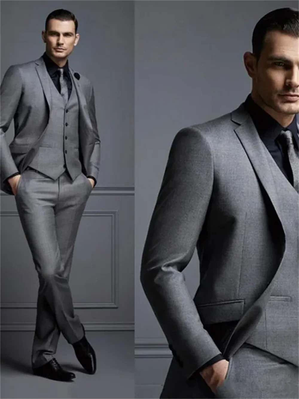 3 pieces Dark Grey Mens Suit N - Mens Fashion Dark Grey Pants incelemesi ve fiyatı