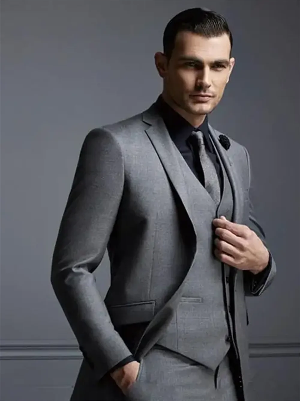 3 pieces Dark Grey Mens Suit N - Mens Fashion Dark Grey Pants incelemesi ve fiyatı