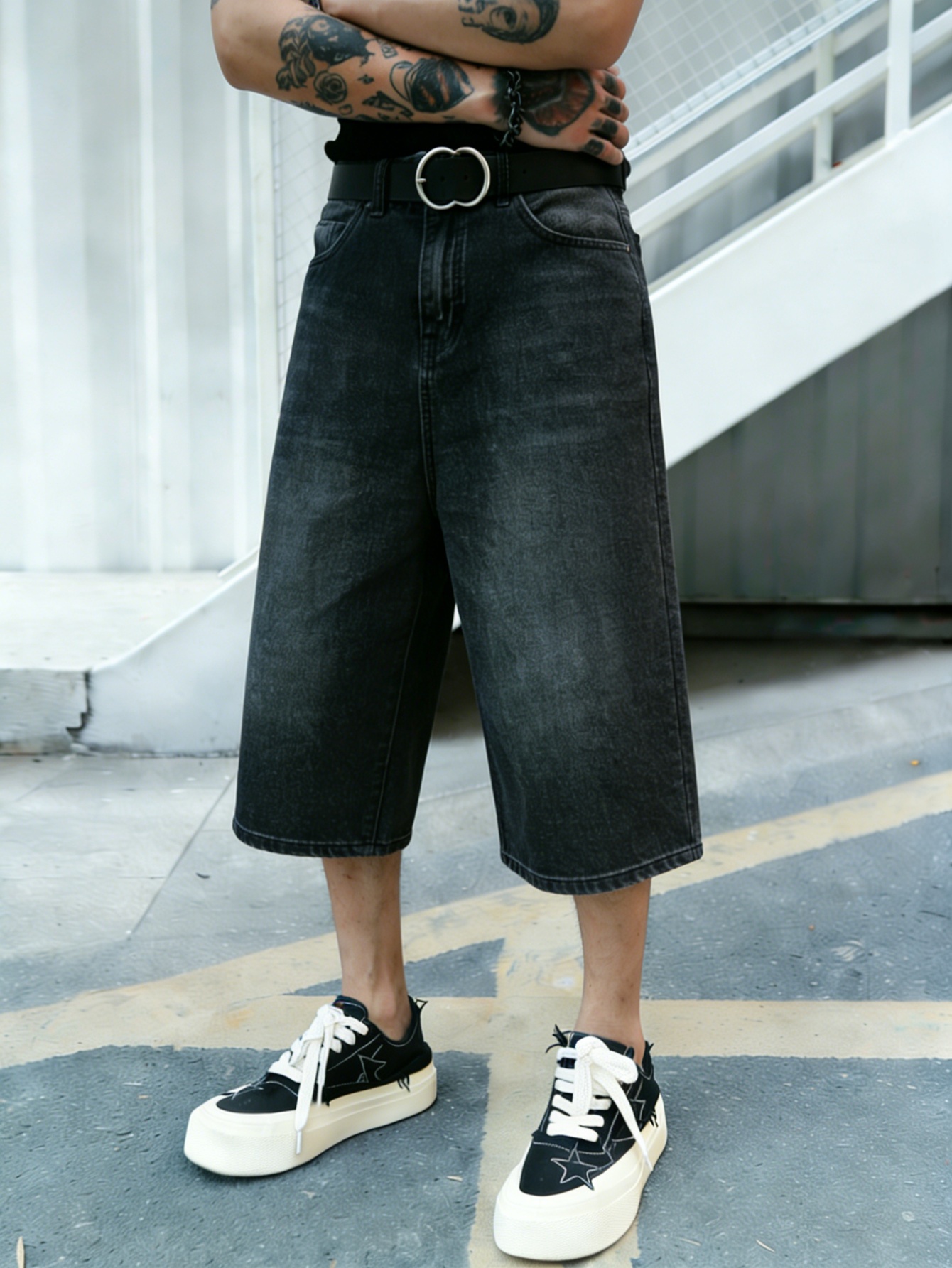 Fashion black non stretch deni - Men'S Fashion Loose Pants incelemesi ve fiyatı