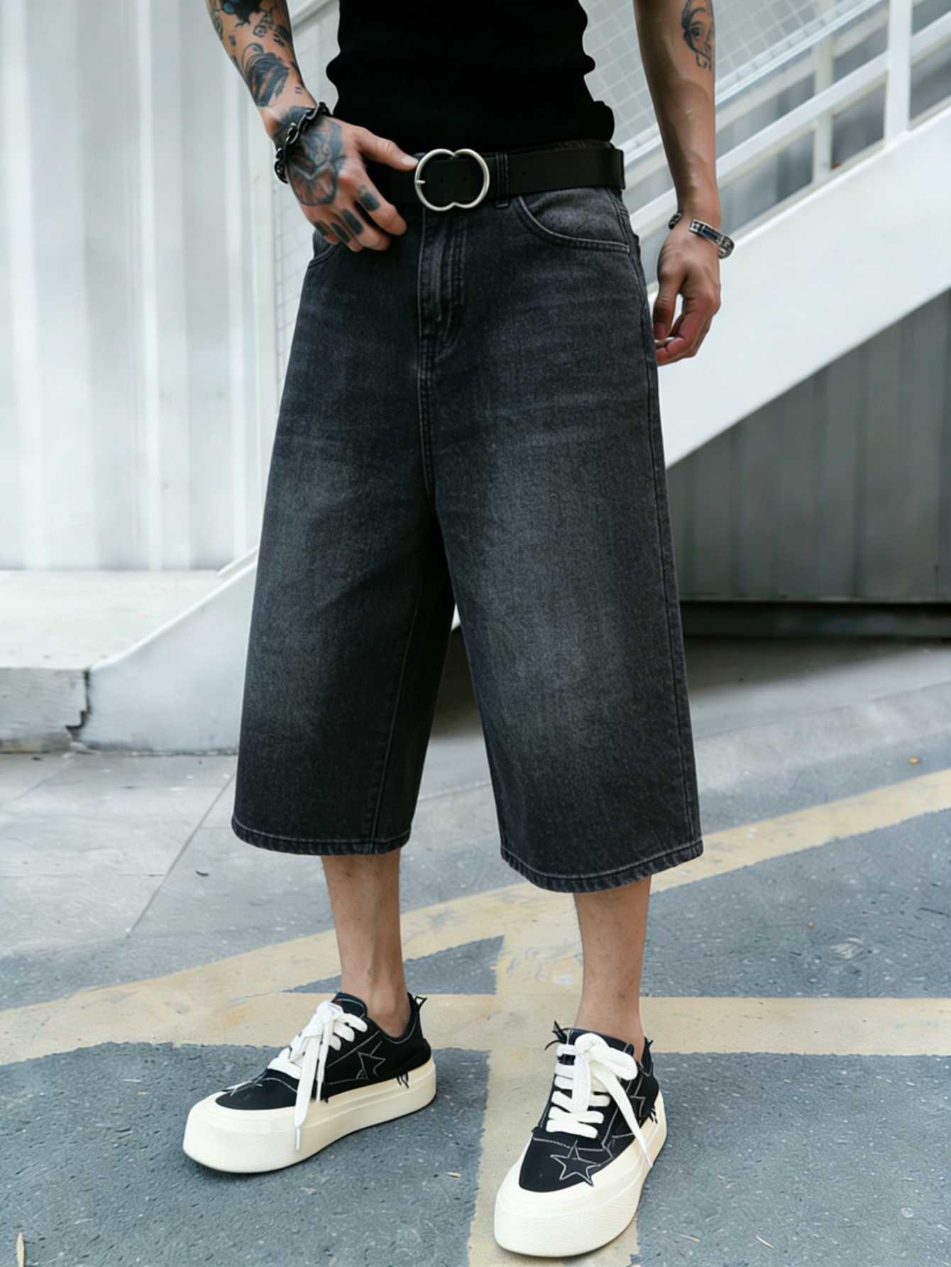 Fashion black non stretch deni - Men'S Fashion Loose Pants incelemesi ve fiyatı