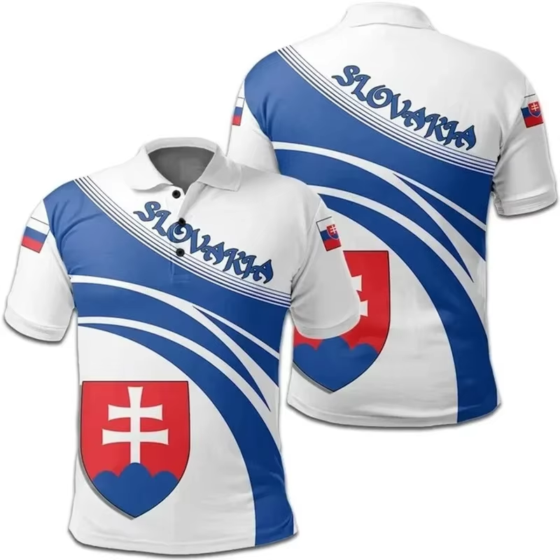 Slovakia Flag 3D Print Polo Sh - Men'S Fashion Golf Clothing incelemesi ve fiyatı