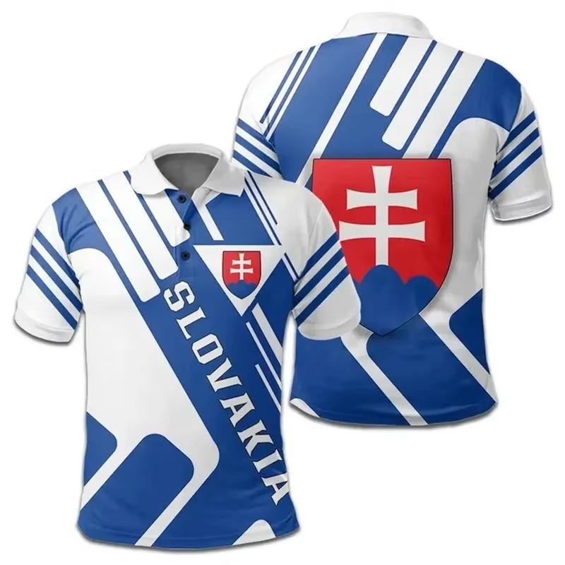 Slovakia Flag 3D Print Polo Sh - Men'S Fashion Golf Clothing incelemesi ve fiyatı