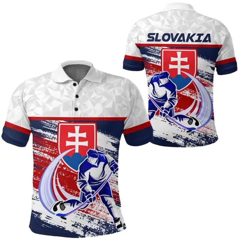 Slovakia Flag 3D Print Polo Sh - Men'S Fashion Golf Clothing incelemesi ve fiyatı