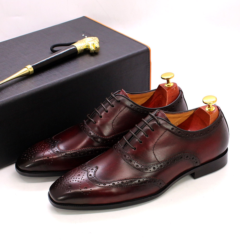 Size 7-12 Handmade Men's Wingt - Oxford Shoes Brogue incelemesi ve fiyatı