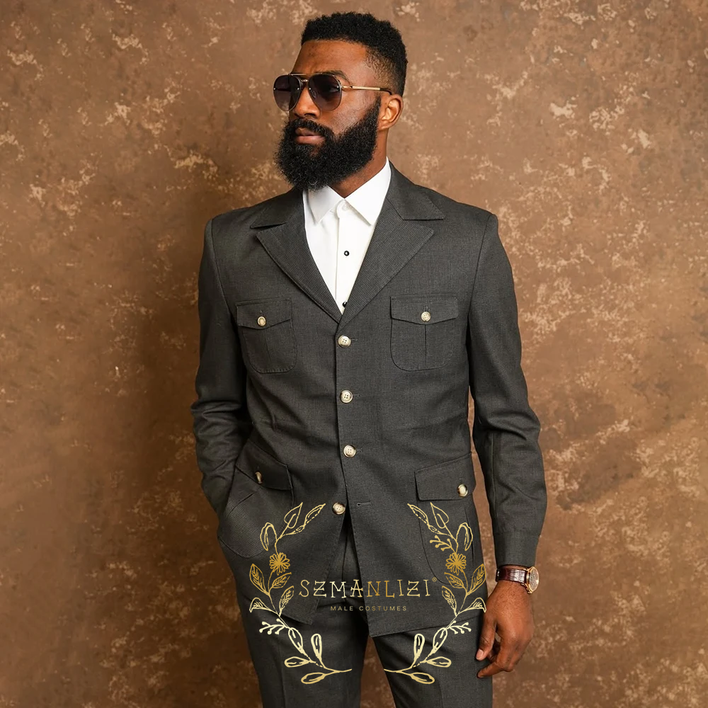 Affrican Dark Grey Men's Suits - Mens Fashion Dark Grey Pants incelemesi ve fiyatı