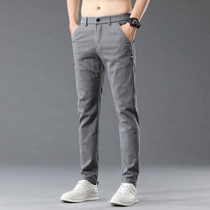 Fashion Men Casual Straight Su - Mens Fashion Dark Grey Pants incelemesi ve fiyatı